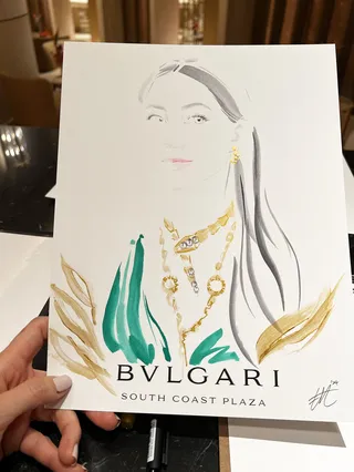 Live drawing of Bulgari guest