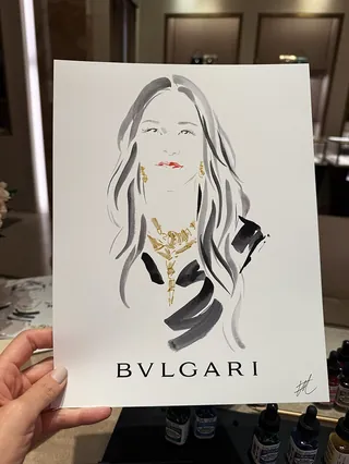 Elise Lee Live Event Drawing of woman wearing Bvlgari jewelry