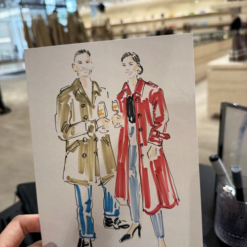 Live Burberry fashion illustration by Elise Lee