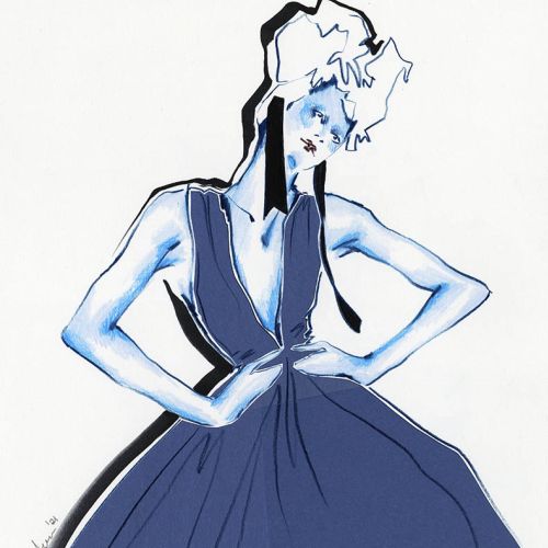 Live Drawing of Model with Long Gown
