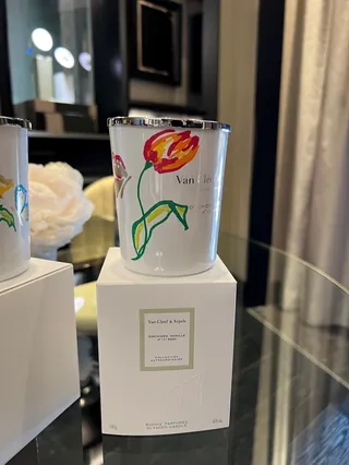 Candle with Van Gogh inspired tulip design by Elly Azizian