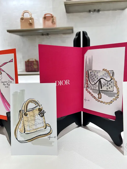 Fashion sketches of designer handbags by Elly Azizian