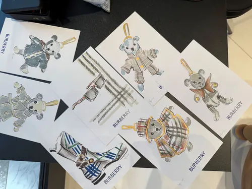 Burberry bear keychain fashion sketches by Elly Azizian