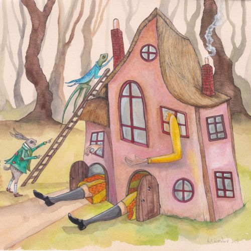 House in the forest illustration by Emily Carew Woodard