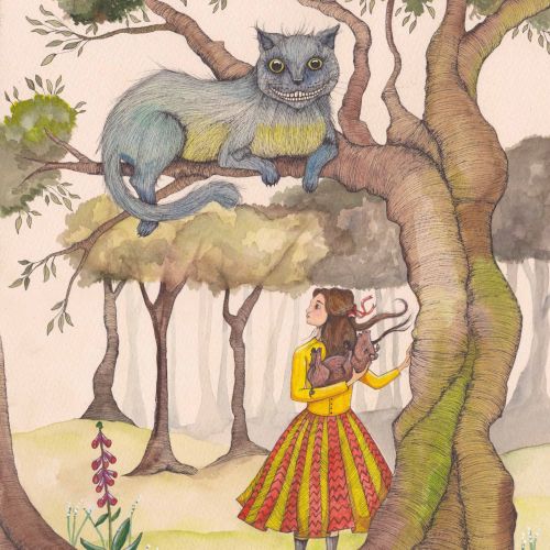 Girl under the tree illustration by Emily Carew Woodard