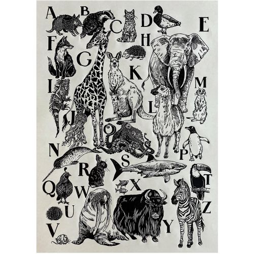 Alphabet chart with animals and letters by Emily Robertson