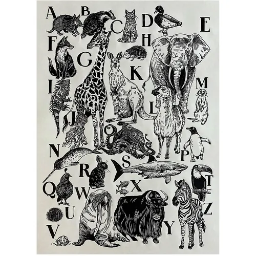 Alphabet chart with animals and letters by Emily Robertson