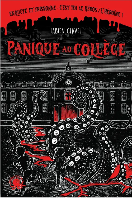 Ilustración de Emily Robertson de una criatura con tentáculos en la portada de un libro francés.