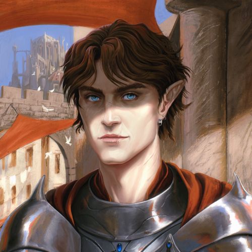 Portrait of a fantasy city guard with armor by Emmeli Markegård