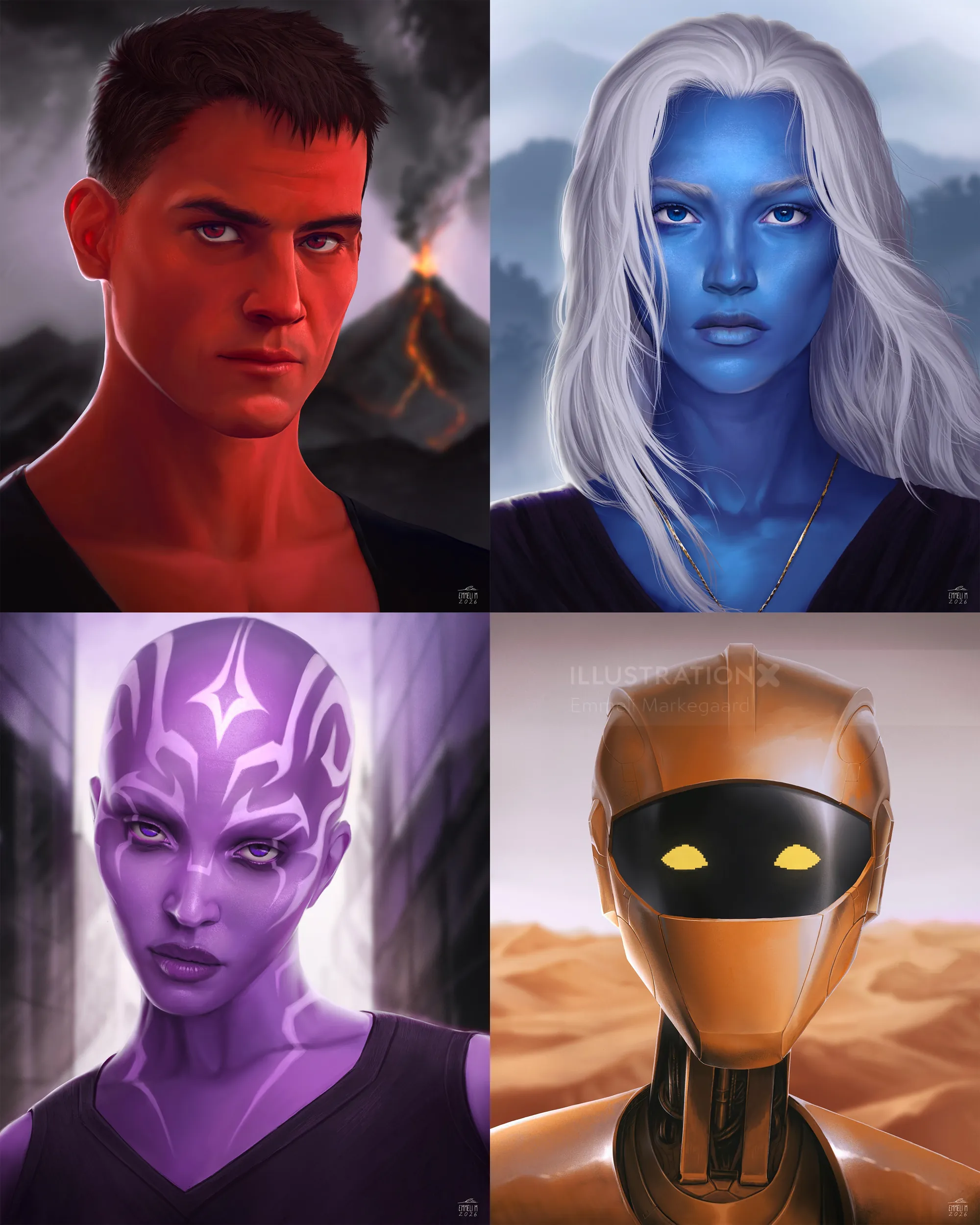 Emmeli Markegård's four character portraits from Five of a Kind