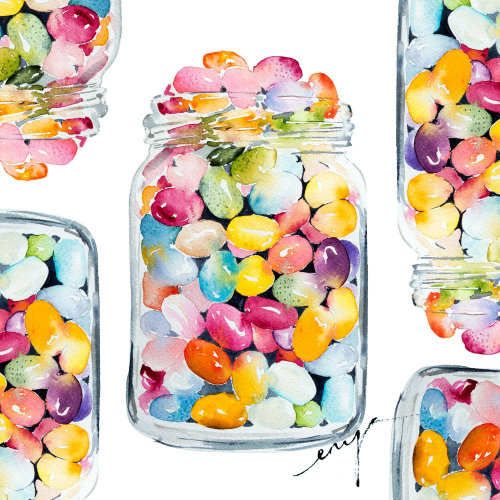 Painting of the jelly belly jar