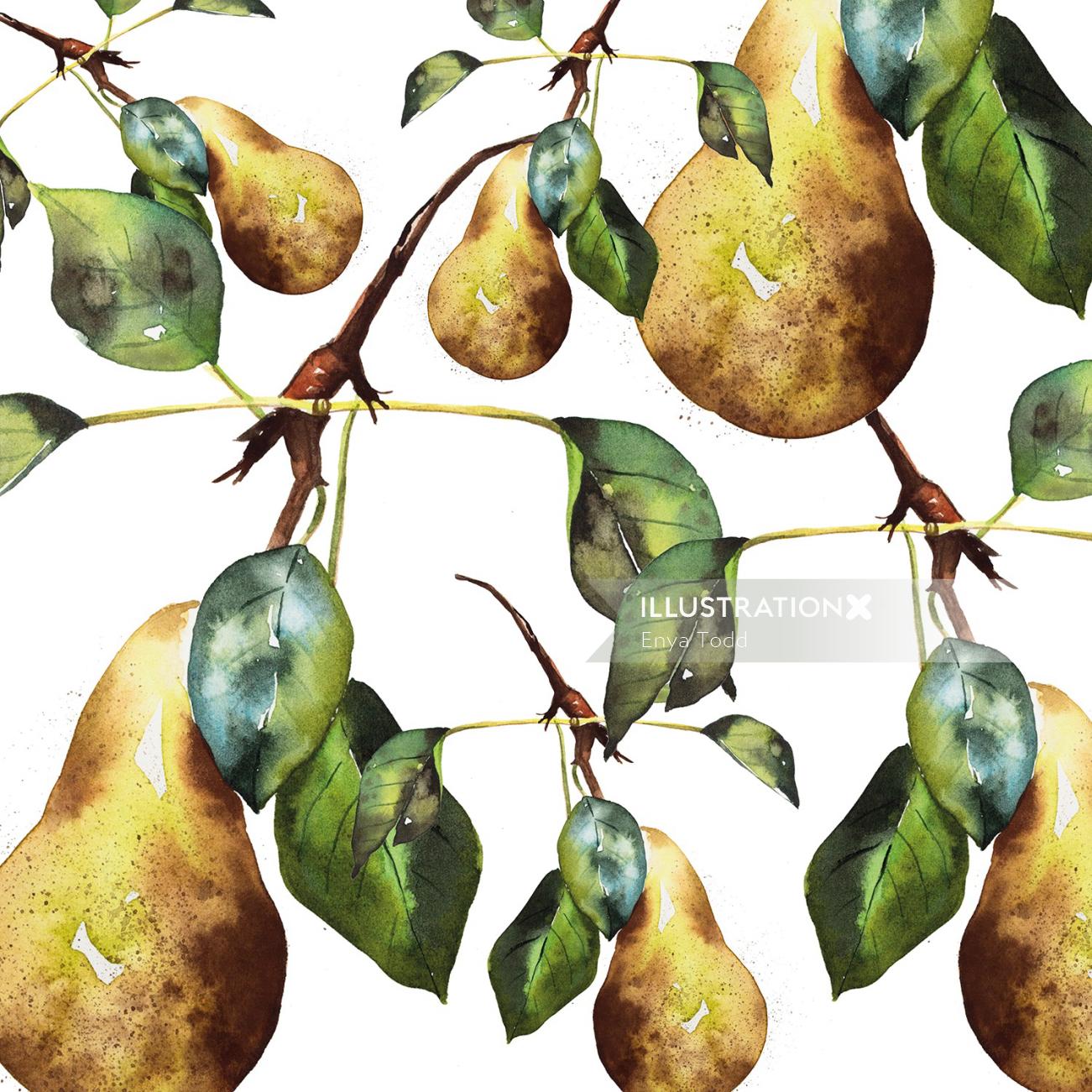 Pear pattern design