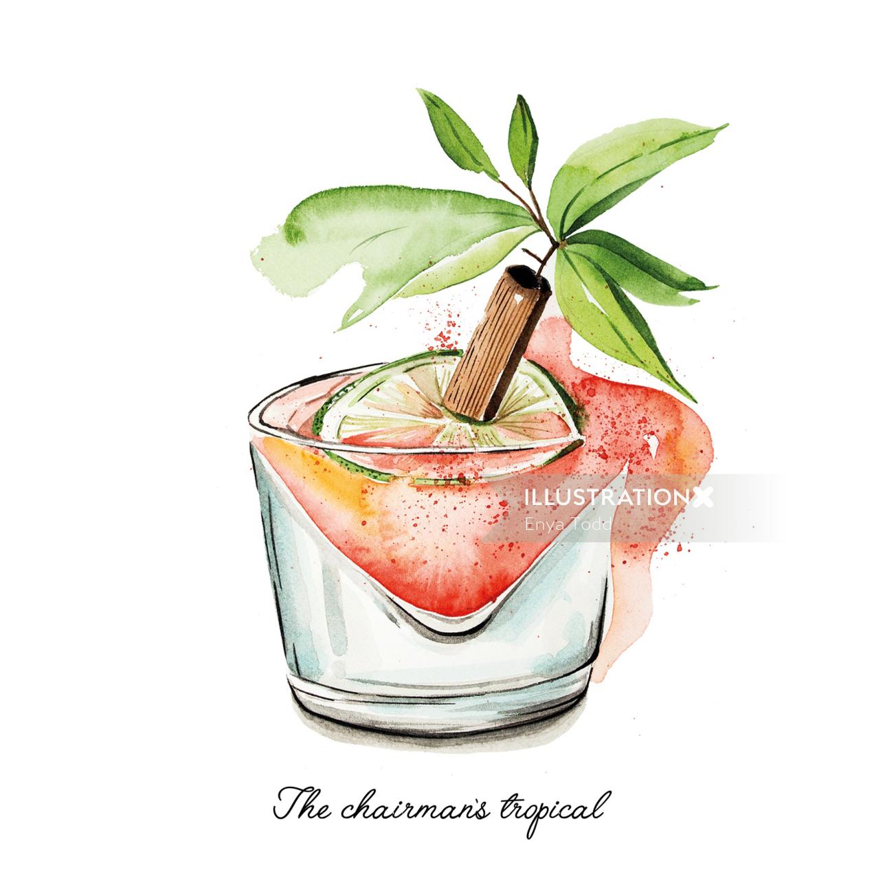 Loose drawing of Caribbean Cocktails
