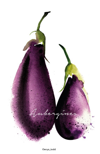 Illustration d&#39;aubergines