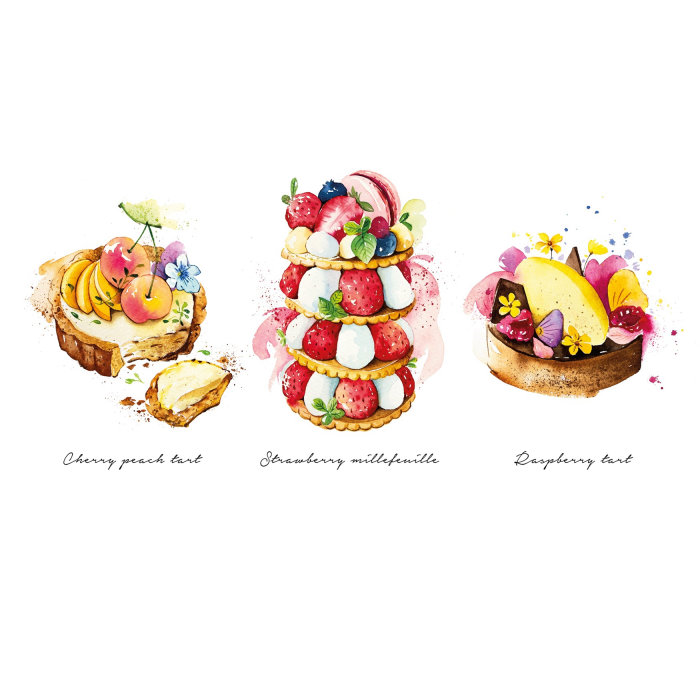 Illustration de pâtisserie par Enya Todd
