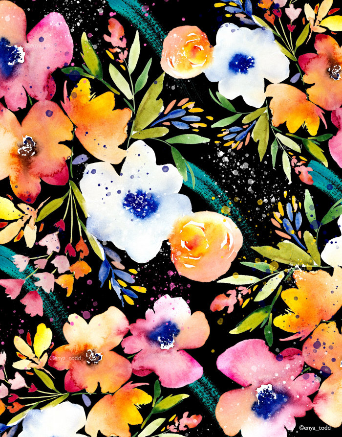 Watercolour Flower pattern
