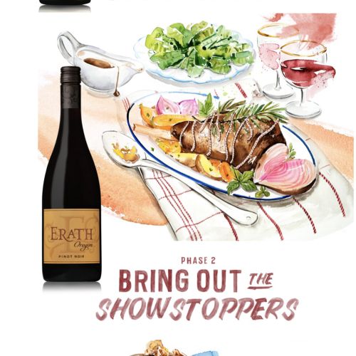 Erath Winery editorial illustration
