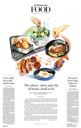 Editorial illustration on cooking techniques 