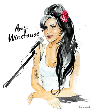 イギリスのシンガーソングライター、エイミー・ワインハウスの肖像