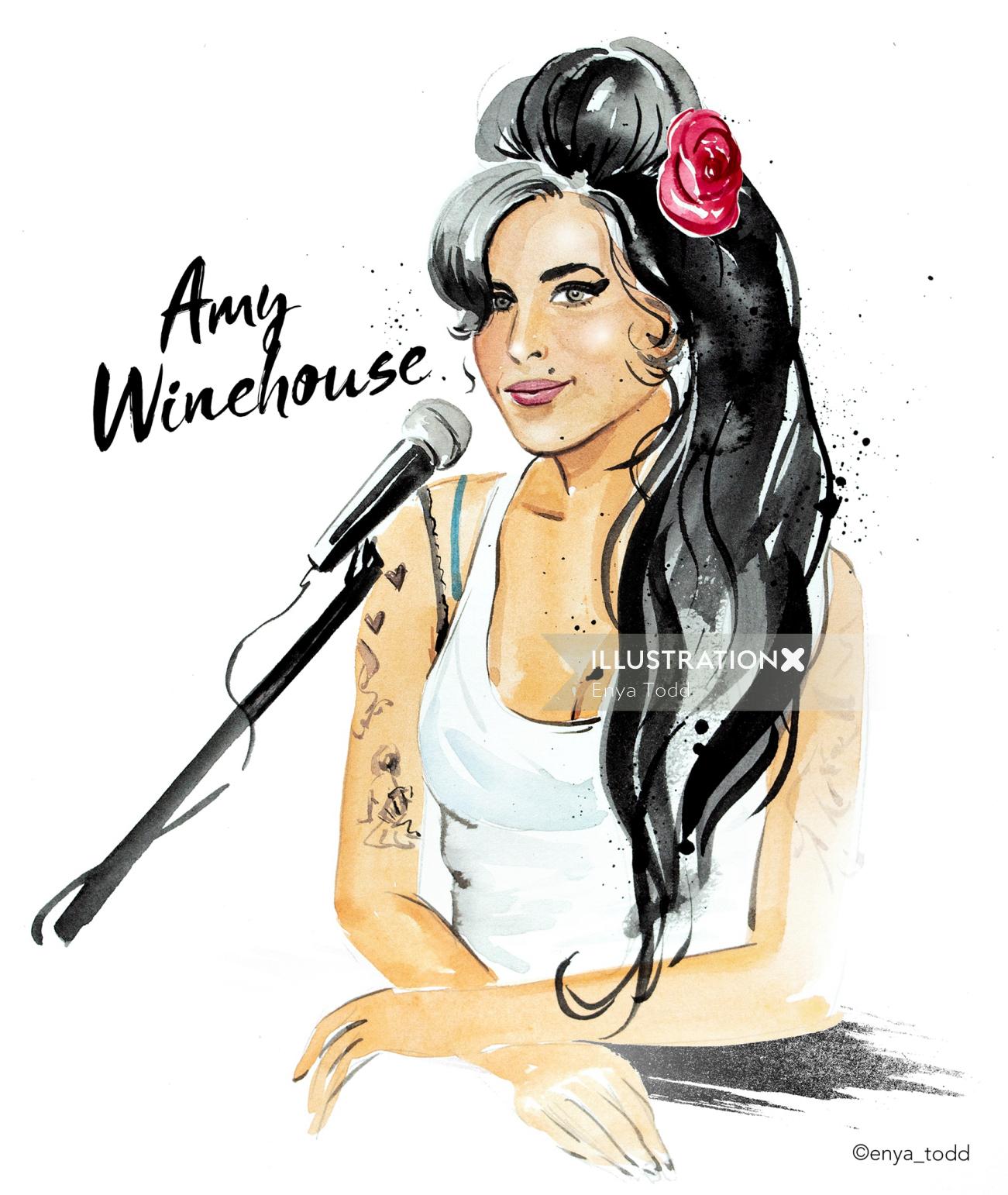 Portrait of a Amy Winehouse, English singer-songwriter
