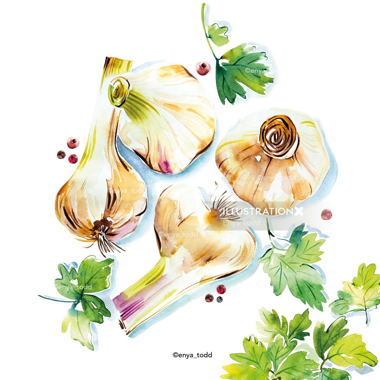 British garlic realistic art