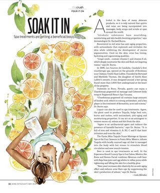 Wine Enthusiast Magazine spa treatment graphic