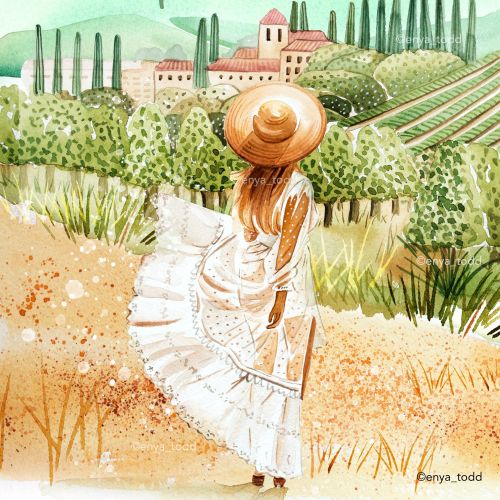 Painting of a Tuscan dreaming