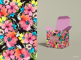 Bloom candle collection's decorative packaging