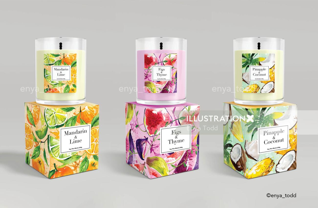 Fruit candle collection