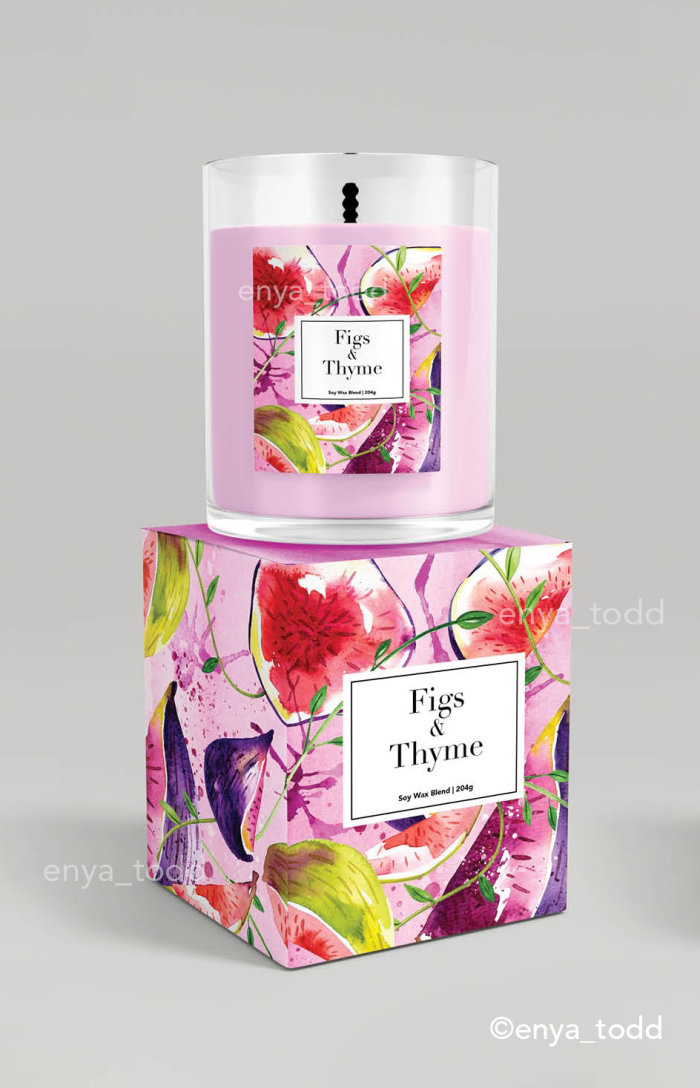 Packaging artwork for fruit candle collection
