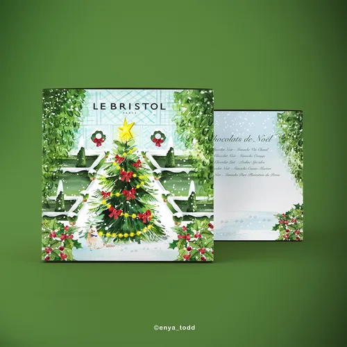 Le Bristol's Christmas chocolate sleeve packaging