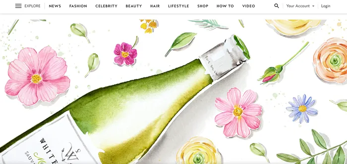 Champagne bottle watercolor drawing