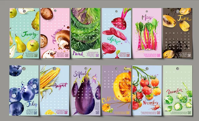 Sainsbury's 2024 calendar showcases realistic fruit and vegetable art