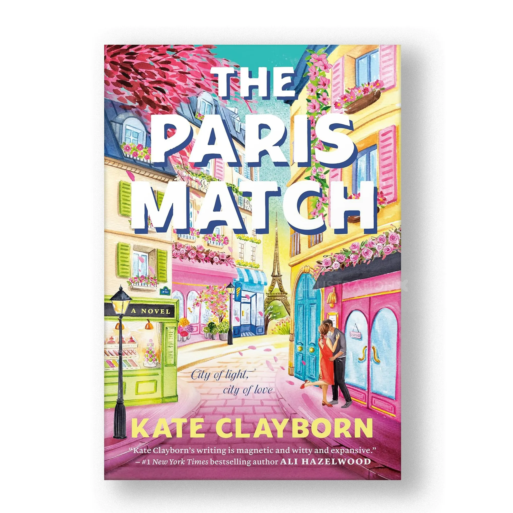Book cover illustration of Paris street with Eiffel Tower by Enya Todd