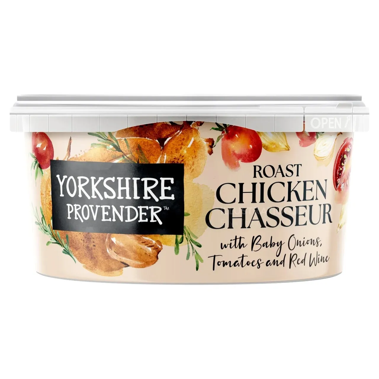 Yorkshire Provender packaging illustrated by Enya Todd, showing chicken and vegetables