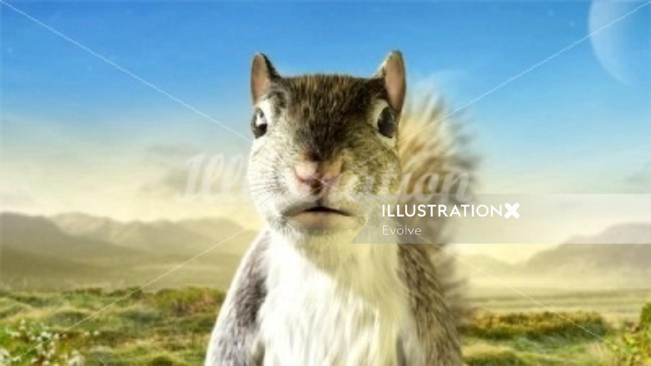Animal illustration of squirrel