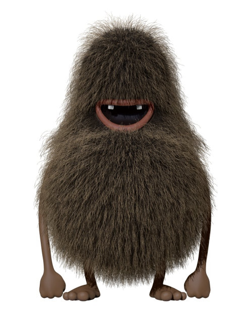 character design of hairy animal
