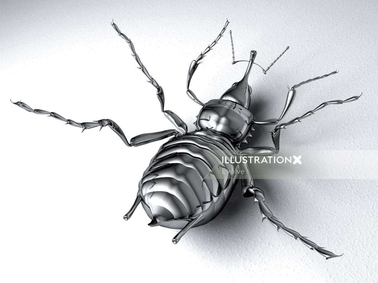 Illustration d&#39;un insecte