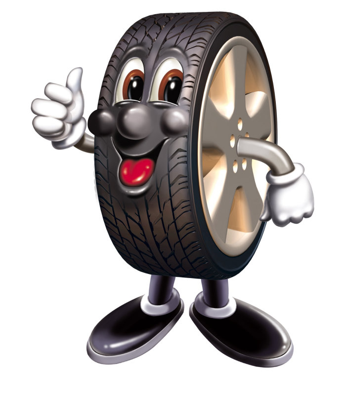 Ilustração do personagem de pneu
