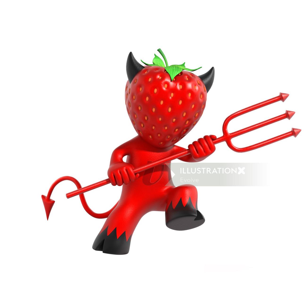 Conception de personnage garçon de l&#39;enfer aux fraises
