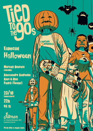 Affiche édition Halloween pour la soirée Tied To The 90&#39;s
