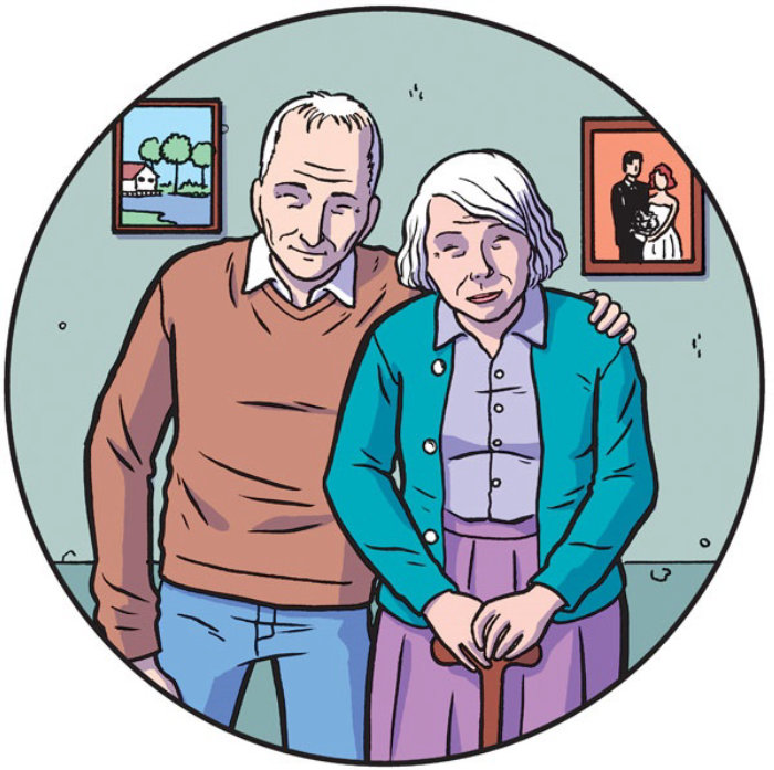 retrato de um casal de idosos