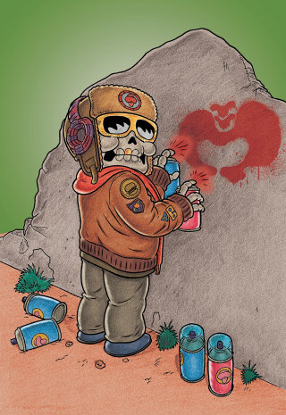 Comic cartoon character of "Voodoo Rangers"