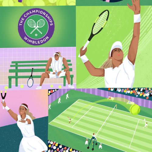 Fangfang Han illustration of Serena Williams playing tennis