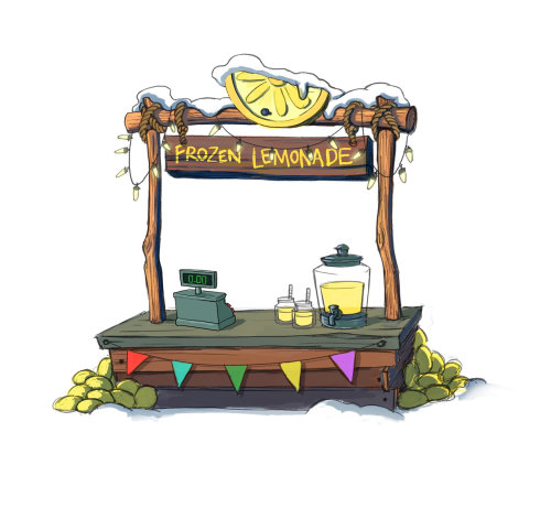 Digital painting of frozen lemonade stand