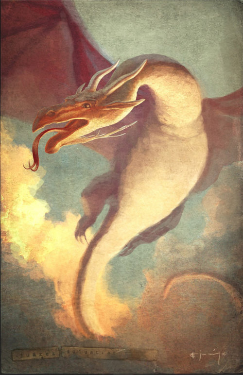 Ilustración del personaje del dragón rojo