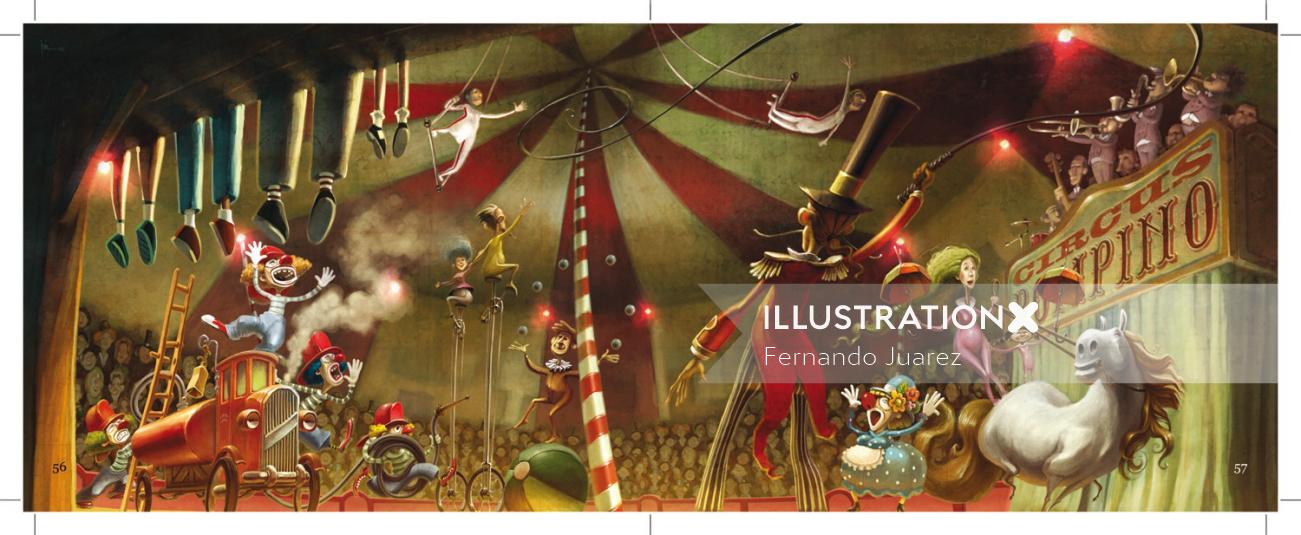 Circus illustration by Fernando Juarez