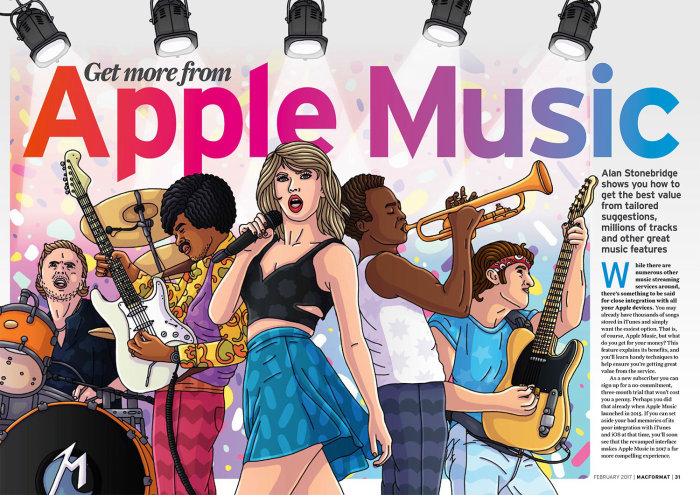 Editorial Illustration Of Apple Music Stars