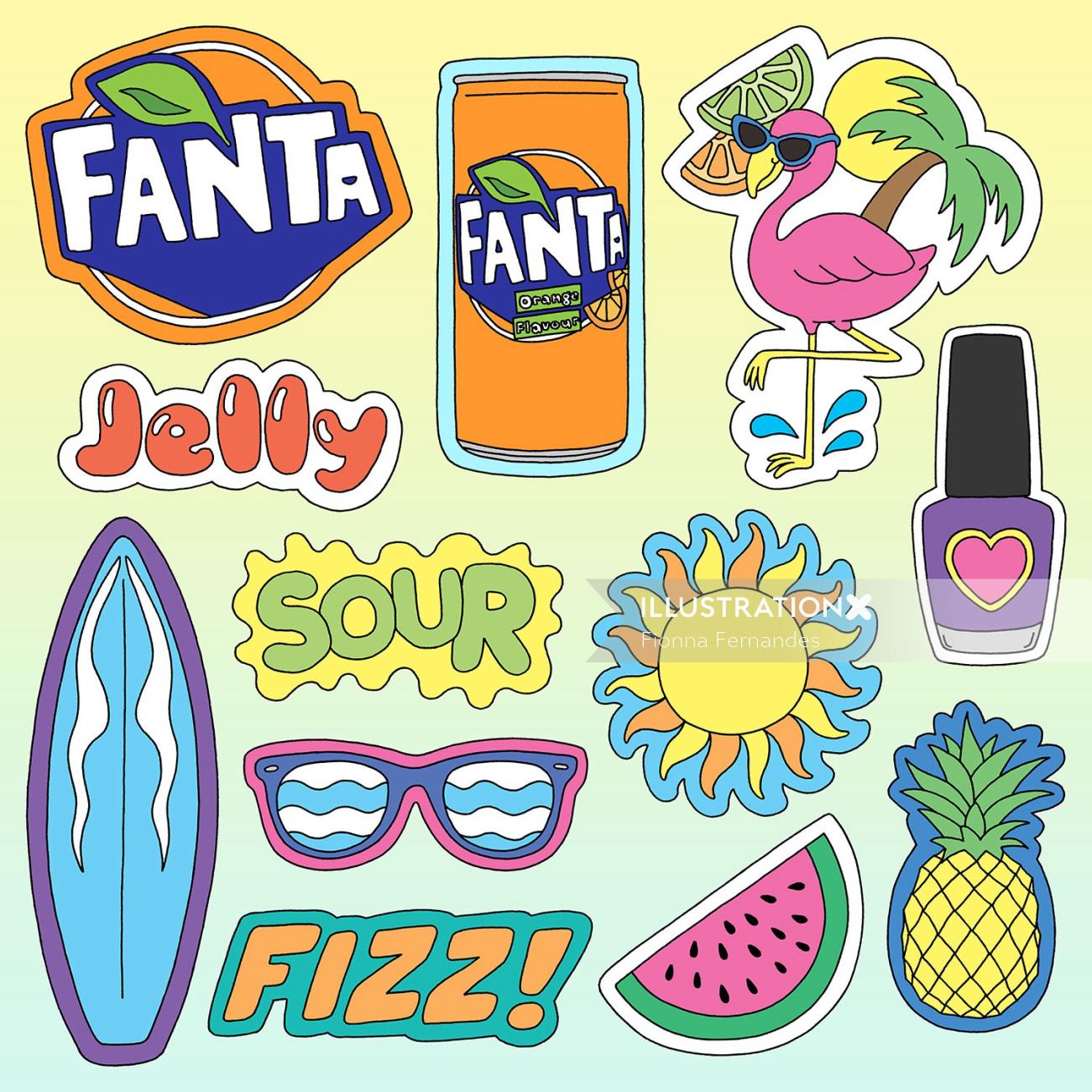 Fanta Stickers hechos por Fionna Fernandes