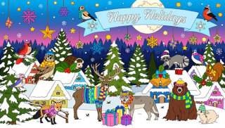 Ilustración GIF de la tarjeta electrónica Felices Fiestas